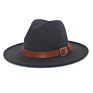 Fedora Hat Ladies Cross-Border Warm Woolen Fedora Hat for Men and Women Woolen Horse Hats