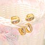 Foxi Korean Jewelry 18K Huggies Hoop Earring Women Gold Earrings Cz Stone Korean Earrings for Women