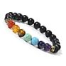 Free Sample Handmade Yoga Inspirational Bracelet, Natural Lava Stone Essential Oil Diffuser 7 Chakra Bead Bracelet