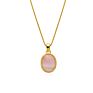 Free Sample Jewellery 18K Gold Plated Oval Gemstone Charm Necklaces for Women Jewellery