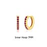 Fuamay 925 Sterling Silver 18K Gold Plated Color Crystal Tiny Small Rainbow Huggie Earrings