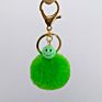 Fur Ball Keyring Imitation Faux Rex Rabbit Fur Ball Keychain Creative Car Key Chain Acrylic Smiley Hair Ball Pendant