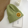 Hf Candy Color Smiley Face Label Warm Knitted Hat