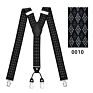 Kaidvll Pattern Design Y Back Adjustable Clip Promotional Leather Suspenders