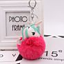 Kazufur Unicorn Fur Ball Bag Charm Pony Faux Fur Ball Keychain 8Cm