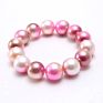 Kids Children 12Mm Cute Mermaid Beads Jewelry Fancy Tie Dye Acrylic Pearl Beaded Elastic Bracelets