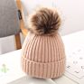 Kids Warm Embroidered Knitted Beanie Cap with Pom Pom