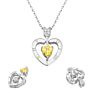 Krkc Women Jewelry 925 Sterling Silver 18K White Rose Gold Plated Garnet Gemstone Heart Shape Pendant Heart Necklaces