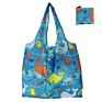 Large Capacity Grocery Food Plaid Tote Bag Supermarket Foldable Blue Reuseable Shopping Bags Logo Printed