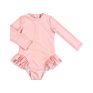 Lovely Ruffle Legs Baby Infants Toddlers Floral Swimsuits Zipper up Kids Swimwear for Girls Long Sleeve Little Girl Swim Suites