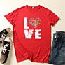 Newest Design Casual Love Letter Printing 4Xl plus Size T-Shirt Short Sleeve O-Neck Loose Women's T-Shirt