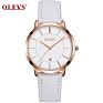 Olevs 5869 L Luxury Olevs Quartz Genuine Leather Strap Minimalist Ultrathin Wrist Watches Waterproof