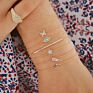 Open Watch Bracelet Set 5Pcs/Set Gold Chain Moon Leaf Crystal Geometry Women Charm Cuff Beach Jewelry Drop Shipping P
