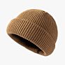 Outdoor Slouchy Running Knitted Ribbed Beanie Hat Acrylic Cuffed Knit Fisherman Beanie Hat