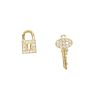 cz pineapple cherry ice cream glass key lock shape stud earring