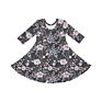 Rainbow Print Cute Toddler Long Sleeves Twirl Dress Boho Dress Elegant Casual Dresses