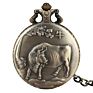 Retro Chinese Zodiac Design Pocket Watch Lucky Pendant Clock Old Fashioned Bronze Necklace Watch Fob Chain