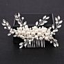 Silver Pearl Crystal Wedding Hair Combs Hair Accessories Bride Bridesmaid Jewelry for Women