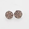 Silver Plating Stud Resin Druzy Drusy Earrings 12Mm Resin Cabochon Earrings for Women Jewelry Gift