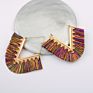 Style Alloy Geometric V-Shaped Color Flower Vintage Women Spring Female Boho Tassel Hoop Earrings