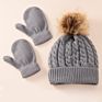 Three-Piece Scarf Hat Set Baby Girls Children Pompon Beanies Knitted Hats Kids Warm Wool Crochet Caps Unisex