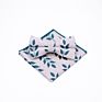 Tie Gift Box White Dress Mens Neck Printed Bowtie Adjustable and Pocket Square Set Linen Bow Ties