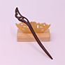 Vintage Retro Chinese Black Wooden Sandalwood Carved Long Horn Fork Pen Hairpin Wood Chopsticks Hair Sticks Pins Picks for Women