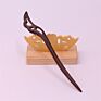 Vintage Retro Chinese Black Wooden Sandalwood Carved Long Horn Fork Pen Hairpin Wood Chopsticks Hair Sticks Pins Picks for Women