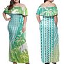 Women Maxi Dress Polynesian Hibiscus African Tribal Grey Pattern Dress Maxi Women Size plus Dress Night Women Wear