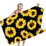 Women Square Microfiber Multicolor Pattern Animal Leopard Print Beach Towels Sunflowers Serape Colorful Pool Towel