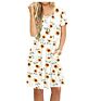 Women's Short-Sleeved Pleated Loose Skirt Casual Dress