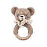 Wooden Ring Crochet Bunny Bear Fox Elephant Deer Giraffe Animal Crochet Rattle Teething Toy