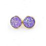 12Mm Druzy Drusy Earrings Resin Cabochon Earrings Gold Stud for Women Men Girl Jewelry Gift