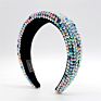 13 Multicolor 45Mm Wide Sponge Crystal Hair Bands Padded Hair Hoop Rhinestone Headbands for Girls Women