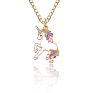 18 Models Cartoon Cute Unicorn Horse Pendant Necklace