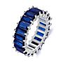18K Gold Plated Silver Plating Wedding Ring Women Cz Eternity Band Stack Baguette Cubic Zirconia Finger Ring