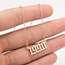 1980- Birth Year Number Stainless Steel Pendant Necklace for Women and Men