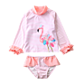 2 Piece Suit Sun Protection Rash Guard Set Girl Beach Long Sleeve Swim Shirt Shorts Set Kids Swimsuit