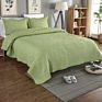 3 Pcs Machine Washable American Style Solid Color Embroidery Cotton Quilts Bedding Sets Quilt for , Own Use