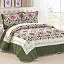 3 Pcs Machine Washable Printing Cotton Quilts Bedding Sets Quilt with Queen King Different Sizes