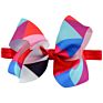 6" Big Baby Girls Colorful Grosgrain Ribbon Hair Bows Headbands Cute Elastic Headwrap for Girls Hair Accessories
