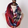 72 Colors Chic Knit Acrylic Women Tartan Plaid Infinity Scarf Bandana Grid Check Red Buffalo Plaid Snood Wraps