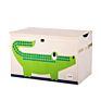 Anqi Lovely Kids Cuty Toy Chest with Fip-Top Lid Storage Trunk for Boys and Girls Room Animal Sewing Pattern Toy Organizer
