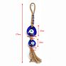 Arrivals Jute Rope Bohemian Blue Turkish Eyes Key Chain Accessories Glass Beaded Color Evil Eyes Keychain