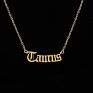 Artilady Vintage Stainless Steel Horoscope Zodiac Sign Letter Pendant Chain Necklace for Women Jewelry Gift