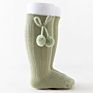 Autumn Children's Knee High Socks Baby Girls Cute Ball Decoration Tube Socks Little Girls Pom Deco Double Needle