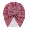 Autumn Soft Warm Beanies Photography Props Infant Headwraps Baby Hats Solid Faux Cashmere Hat Turban with Bows