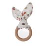 Baby Boy Bunny Ear Teether Safe Organic Wood Teething Ring Baby Teething Toys