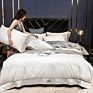 Beauty Luxury Wedding Embroidery Solid Color Bridal Bed Sheet 100% Cotton King Size 4 Pcs Satin Red Bedspreads Bedding Set