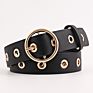 Black Leather Women Metal Heart Buckle Waist Vintage Western Carved Ladies Belt Waistband Cinturon Mujer